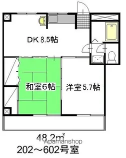 富永マンション【502号室】の間取り