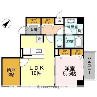 六本木レジデンス【4階】の間取り
