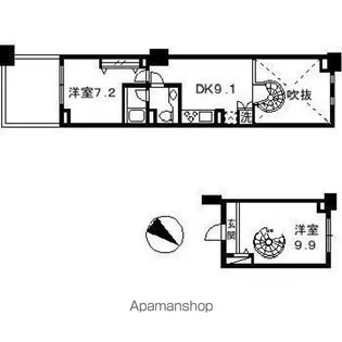 レジデンスシャルマン月島【8階】の間取り