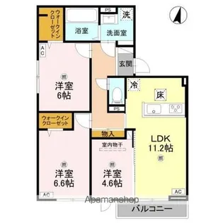 テラス・オルキデ宝来【2階】の間取り