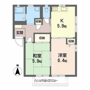ドルフモトミヤ【2階】の間取り