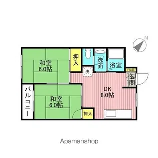 サンハイツアサヒ【305号室】の間取り