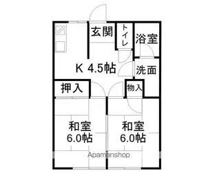 アサヒコーポA【1号室】の間取り