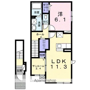 ペシュメゾン【2階】の間取り
