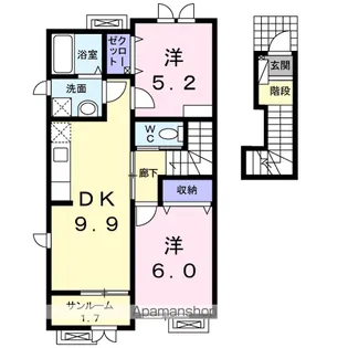 カームリーガーデン【2階】の間取り