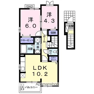 ライトリーフA【2階】の間取り