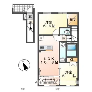 イルミ フェイト【2階】の間取り