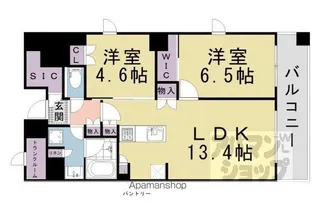パークホームズ四条河原町【6F号室】の間取り