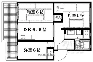 ヒルズ宝ヶ池【202号室】の間取り