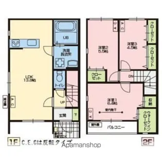 SUD REGIONE台町【B棟102号室】の間取り