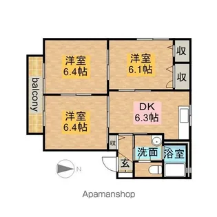 サニーガーデン【101号室】の間取り