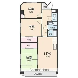 ファミール鈴木【3階】の間取り