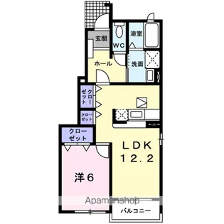 アンジュ ボワB【1階】の間取り