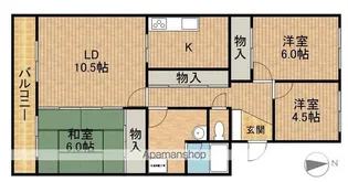 明開ハイツB【3階】の間取り