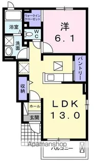 ハピネス愛子 壱番館【1階】の間取り