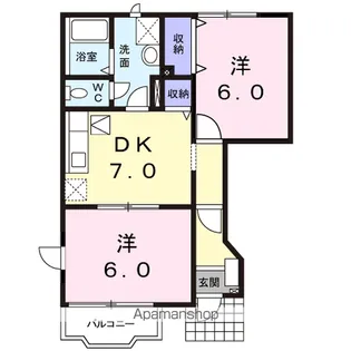 エストレージャ安曇野A【1階】の間取り