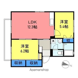 ディアコート壱・弐番館【2-201号室】の間取り