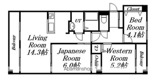 クリオ行啓通参番館【5階】の間取り