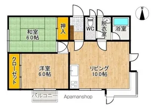 エーデルハイツ【2F号室】の間取り