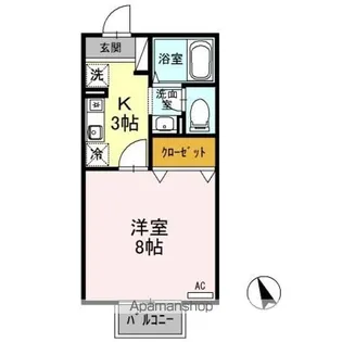 セゾンけやき【1階】の間取り