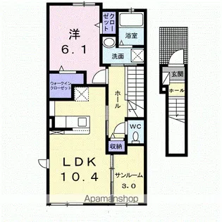メルヴェーユ フィールド Ⅵ【2階】の間取り