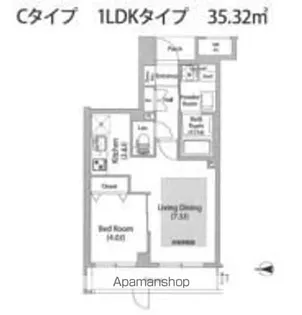 LIBR GRANT 世田谷弦巻【1階】の間取り