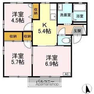 ヴィクトリータウン C【2階】の間取り