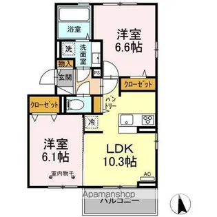 メイユール宮塚【301号室号室】の間取り