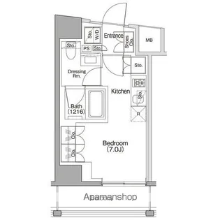 ザ・パークハビオSOHO代々木公園【6階】の間取り