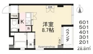 コリドールエスエフ【6階】の間取り
