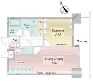 アクティ東仲通り【4階】の間取り