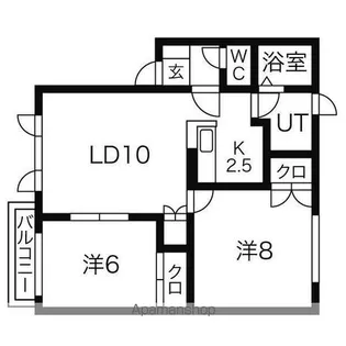 グレースパーク厚別北E【105号室】の間取り