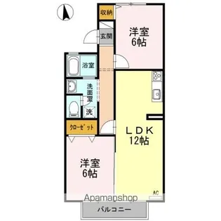 サニーハイムオーリ【1階】の間取り