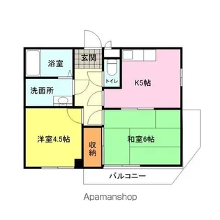 ベルべ三笠【305号室】の間取り