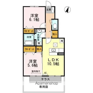 フォンテーヌ金倉 B棟【1階】の間取り