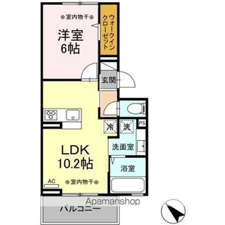 ヒルズ国母【2階】の間取り