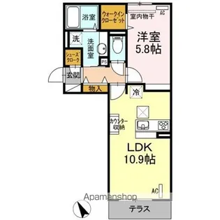 アンウーダ新宮【1階】の間取り
