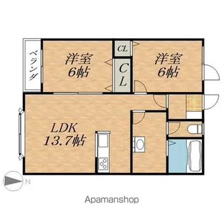 シャトーマルセン【1階】の間取り