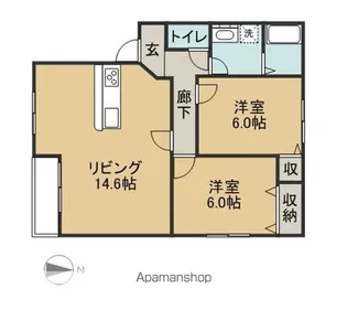 M&COOPERⅠ【202号室】の間取り