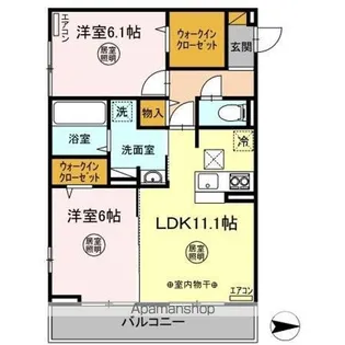 アマーテ元吉田【1階】の間取り