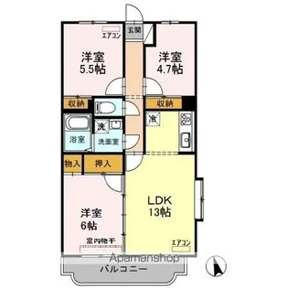 グランディール【4階】の間取り