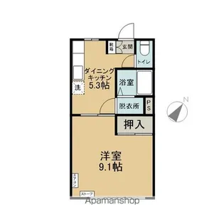 シオンパレスMOYA【104号室】の間取り