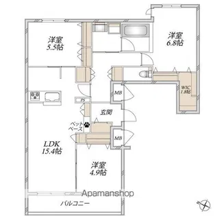 チェリーコートグラン E【4階】の間取り