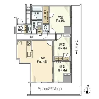 プラウド本郷ヒルトップ【8階】の間取り