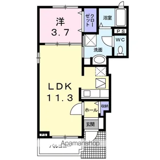 ヴィラ・フリューゲル【1階】の間取り