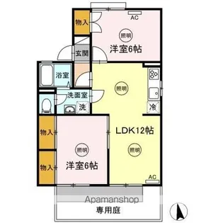 パラシオ樹太【1階】の間取り