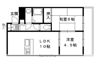 淀ボーリバージュ【405号室】の間取り