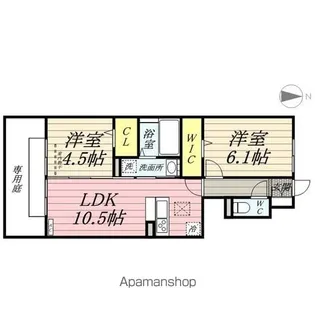 グラシューヴェルジェ A棟【1階】の間取り