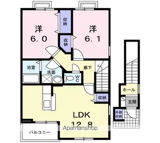 カルフールオリゾンB【2階】の間取り