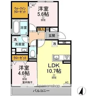 ヴェルデ溝口【2階】の間取り